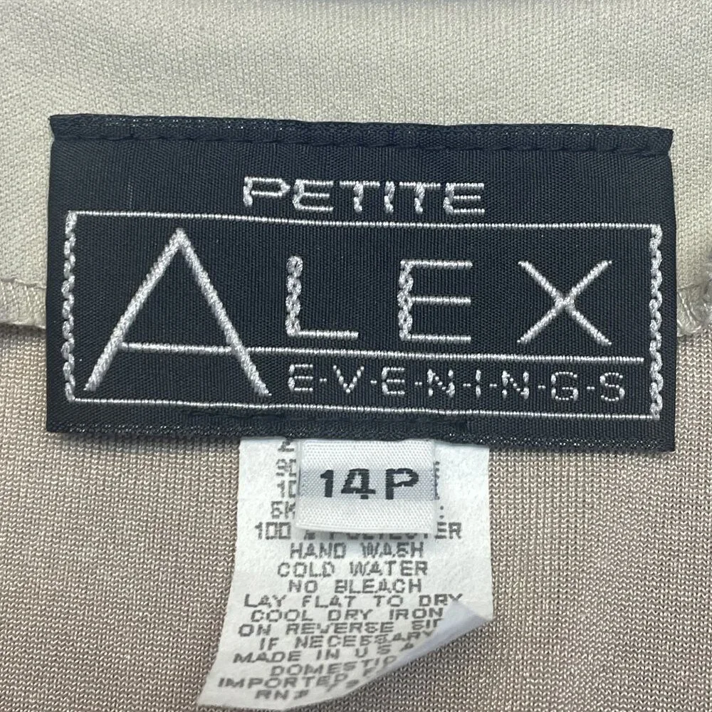 Alex Evenings Formal‎ Jacket 14 Petite Champagne Liquid Knit Wedding Sparkle